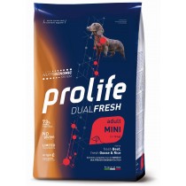 Crocchette per cani Prolife dual fresh manzo, oca e...