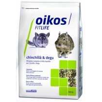 Oikos Chinchillà & Degu 600 grammi Alimento completo per cincillà e degu