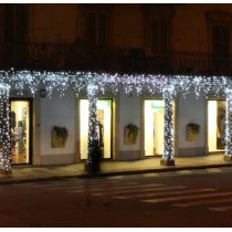 Tenda luci di Natale Lotti 114 maxi LED bianco freddo 3 m cavo bianco