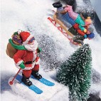 Lemax villaggio di Natale Babbo Natale sugli scii