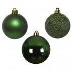 Palline di Natale Kaemingk 10 plain baubles verde pino