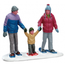 Lemax snowshoe family villaggio di Natale