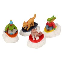 Lemax Villaggio di Natale Dog Snow Saucer Fun Set 4...