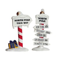 Lemax Villaggio di Natale North Pole Signs 2 pezzi